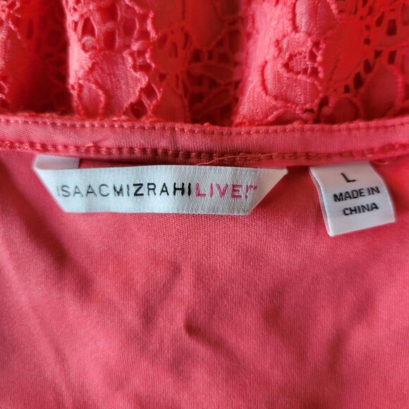 Isaac Mizrahi Live! Dress Short Sleeve Salmon Women's Woman's Size Large - Picture 6 of 8